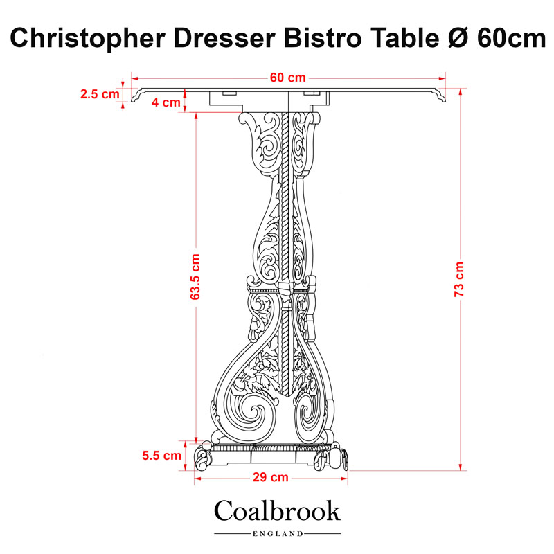 Dresser bistro table 60cm measurements