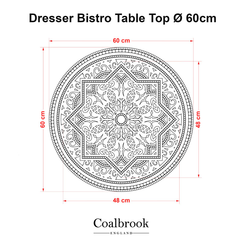 dresser bistro table top measurements