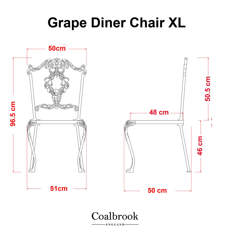 grape diner chair xl measurements