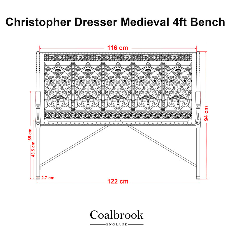 dresser medieval bench 4ft measurements