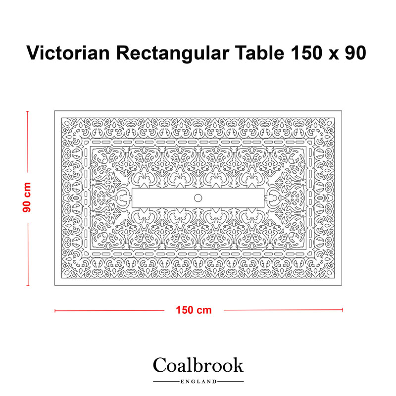 victorian rectangular garden table measurements