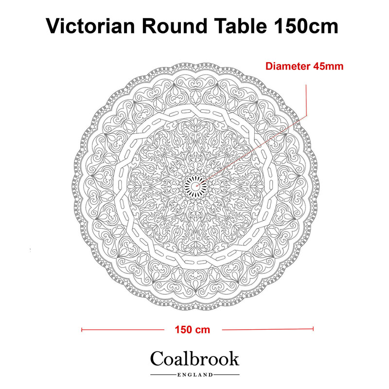 victorian round table 150cm measurements