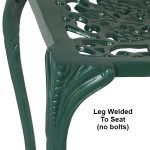 close up of green grape chair leg