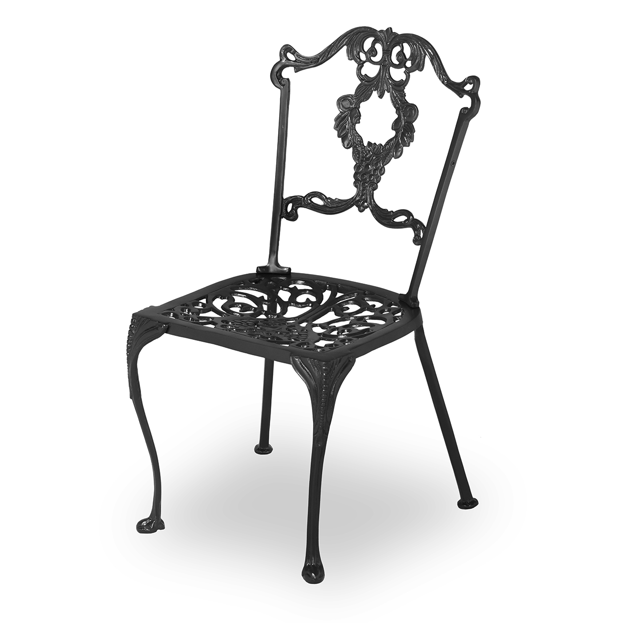 black grape diner chair side view