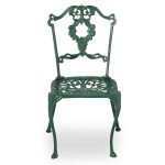 front view of green garden diner chair