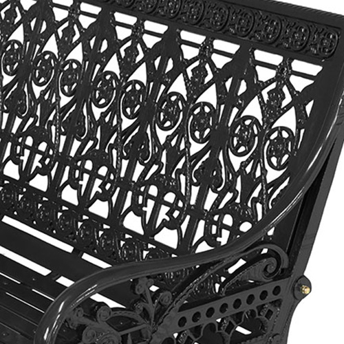 Victorian garden bench medieval 4ft black