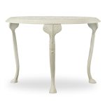 round coffee table side in putty