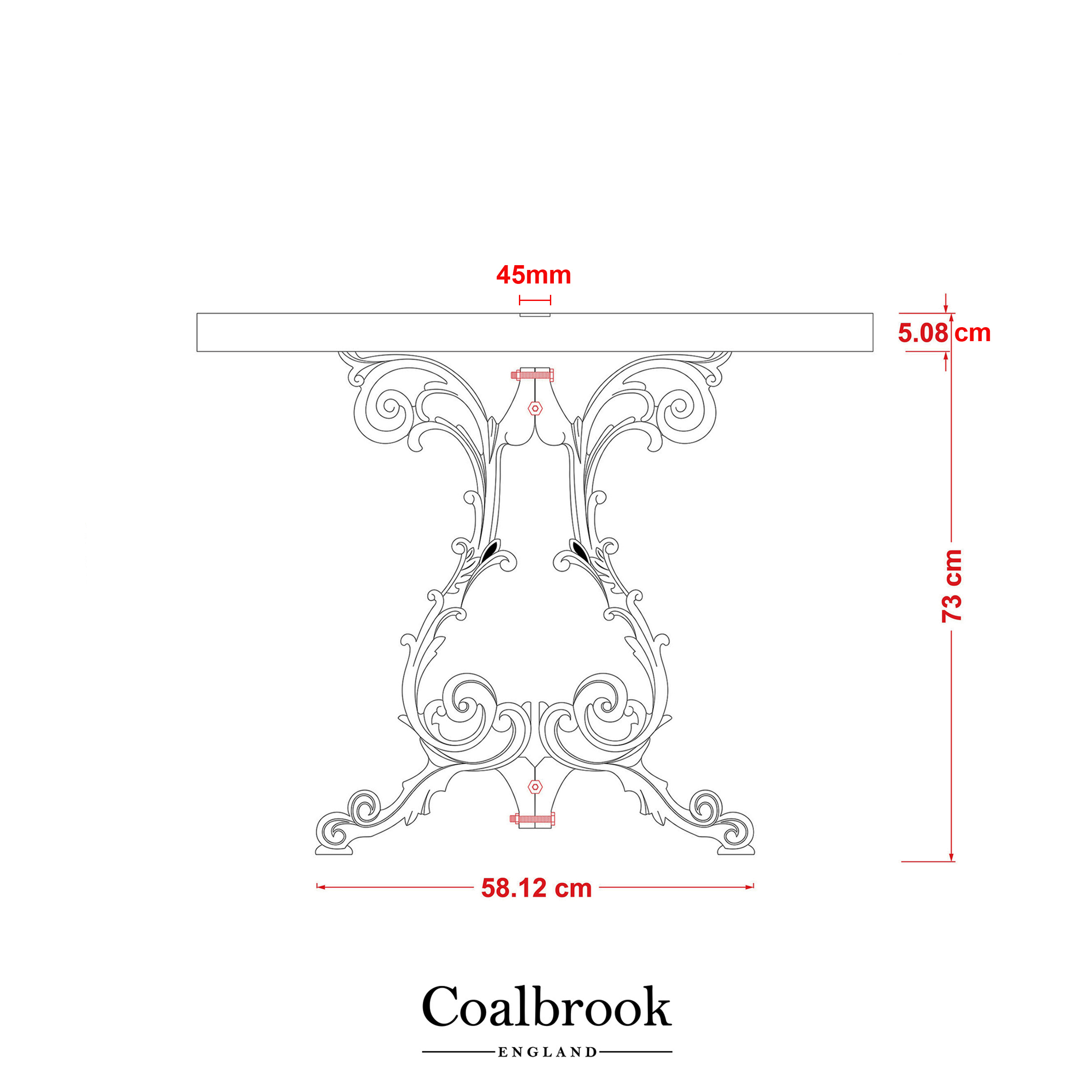 victorian table side view measurements