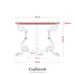 victorian round table side view measurements