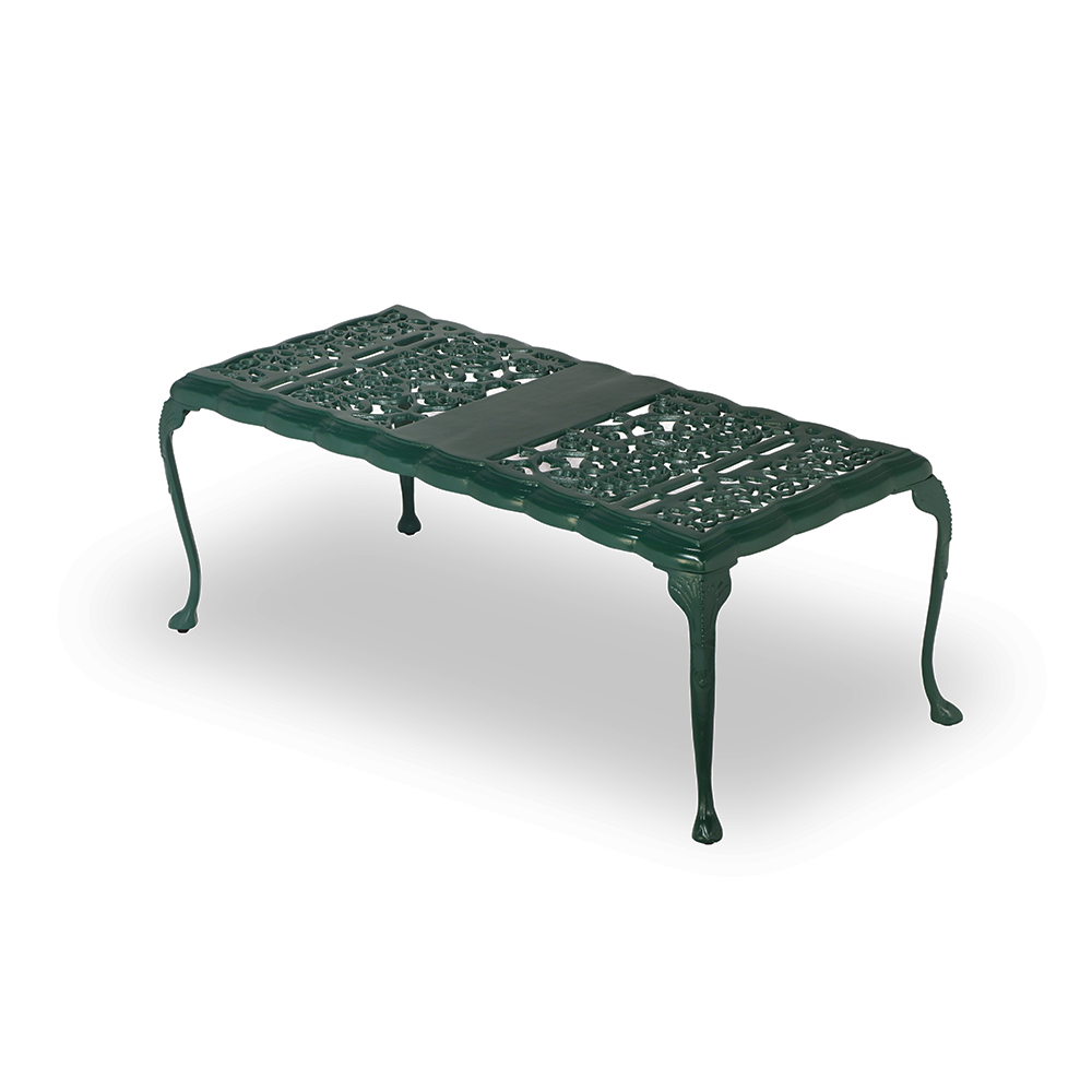 Green rectangular garden table 150 x 90