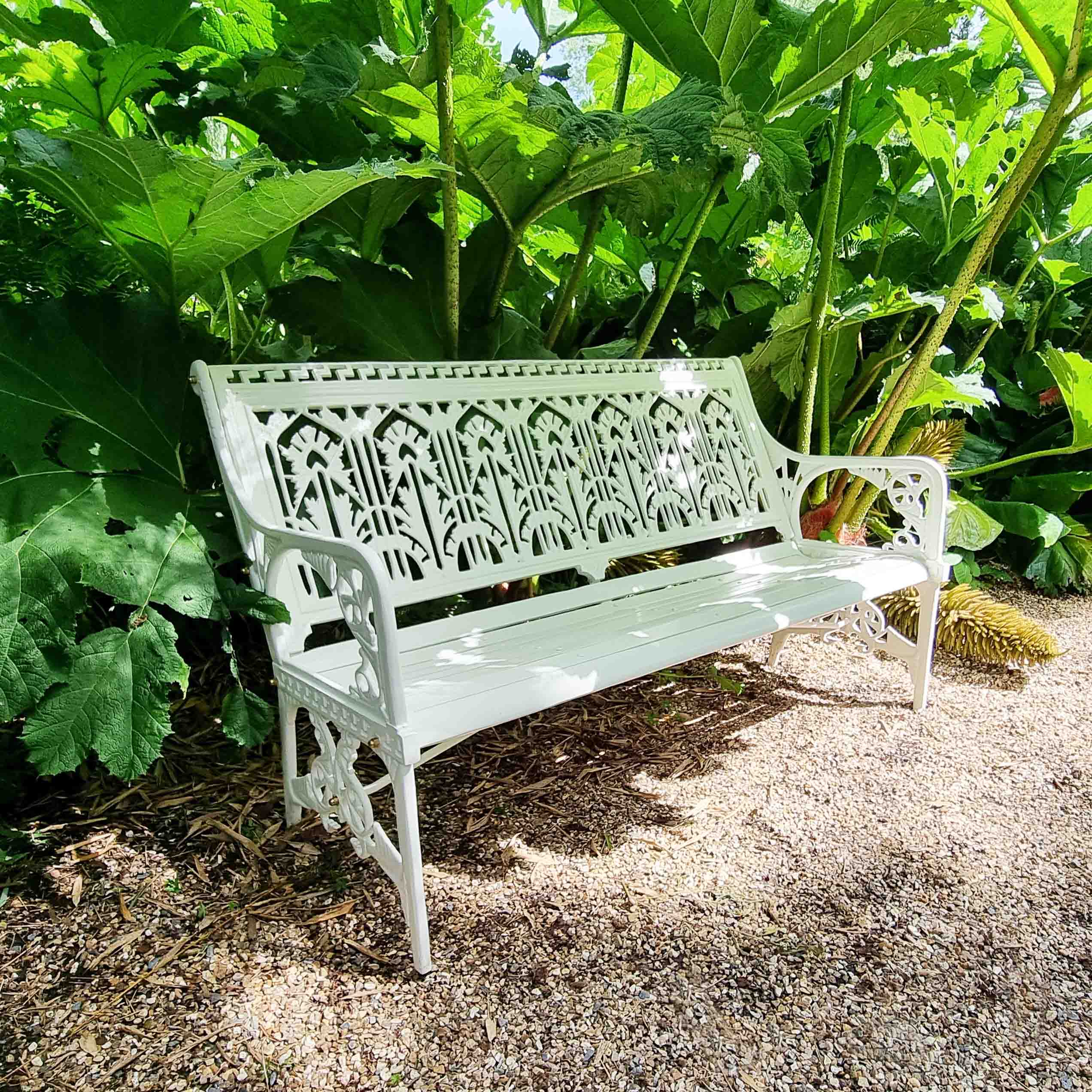 waterplant bench in Japanese garden