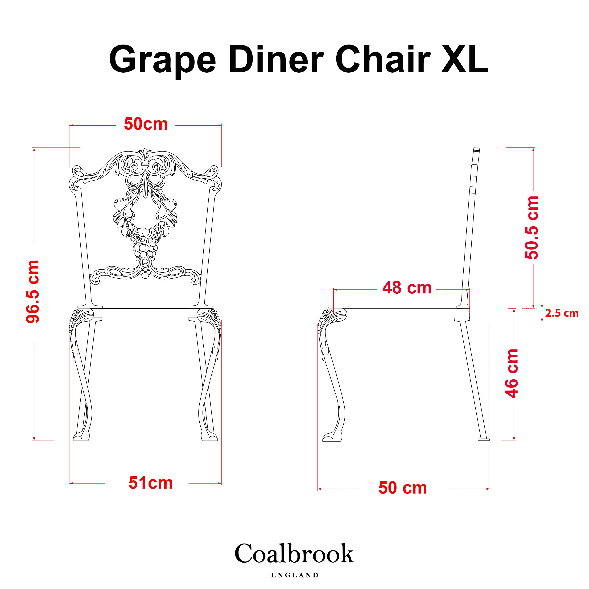 Grape Diner Chair XL Measurements 2023