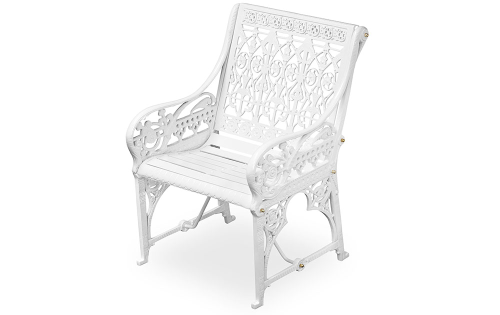 white medieval armchair