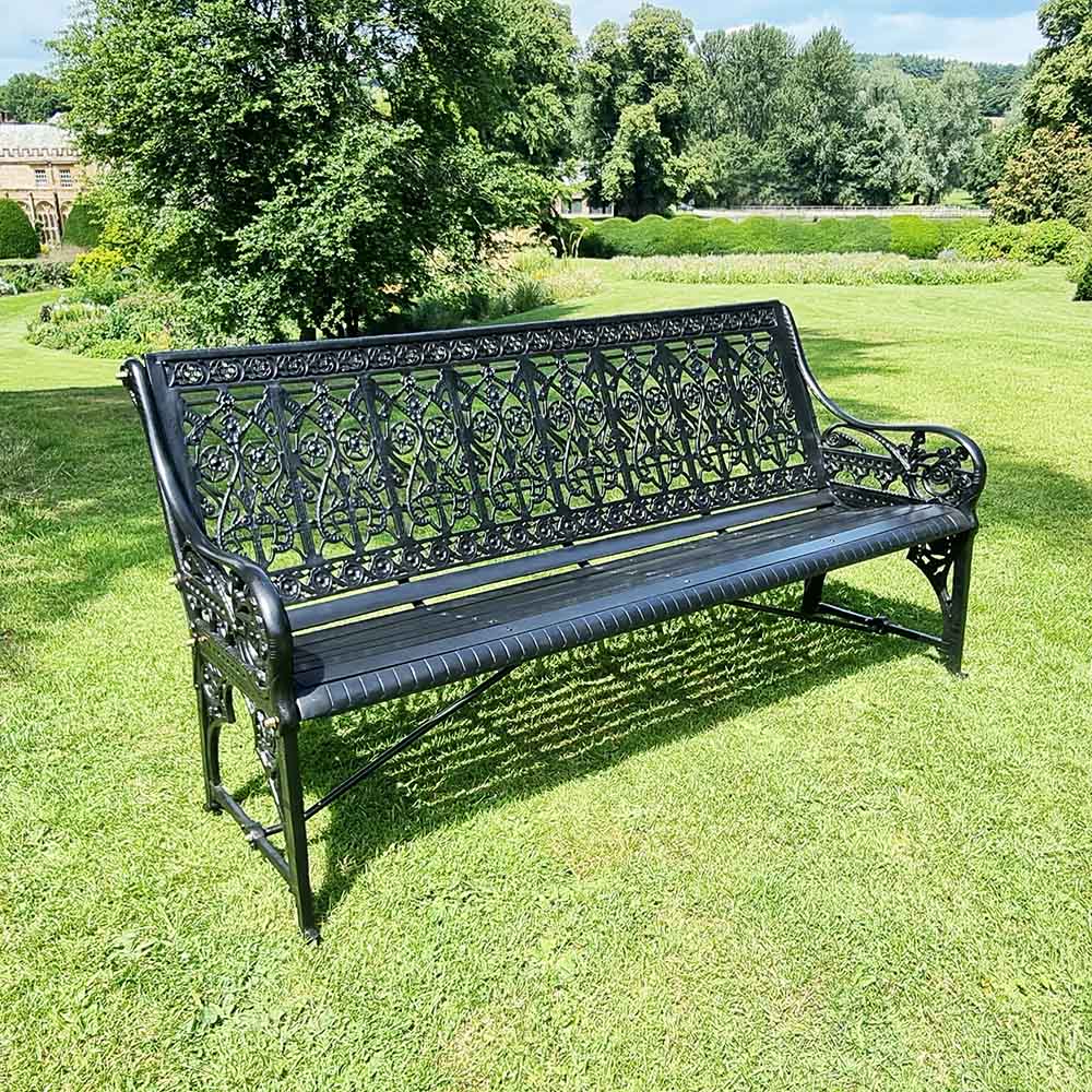 victorian garden bench black